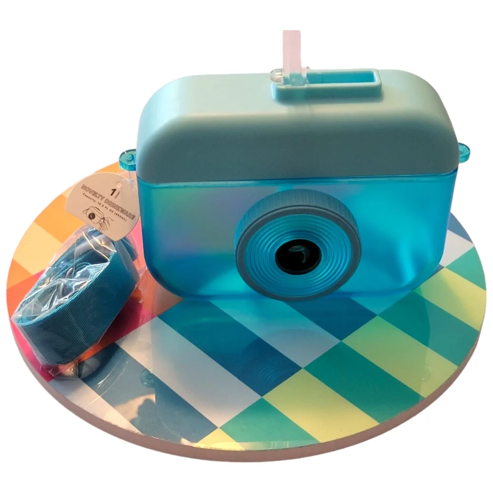 Target Bullseye Playground Blue Camera Sip Bottle NWT Viral Cup 15.2 fl oz